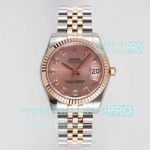 GS Factory Swiss Copy Rolex Datejust Jubilee Watch Two-tone Rose Gold Champagne Dial 